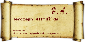 Herczegh Alfréda névjegykártya